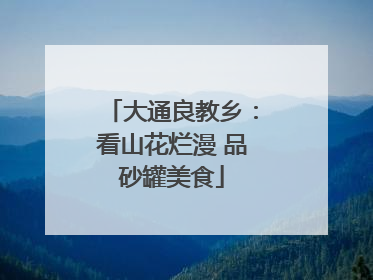 大通良教乡：看山花烂漫 品砂罐美食
