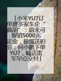 小米YU7订单遭多家车企“截胡”：蔚来可报销5000元定金，极氪送积分；何小鹏下单YU7，喊话雷军早点交付