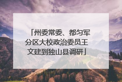 州委常委、都匀军分区大校政治委员王文建到独山县调研