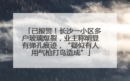 已报警！长沙一小区多户玻璃爆裂，业主称明显有弹孔痕迹，“疑似有人用气枪打鸟造成”