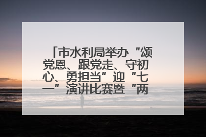 市水利局举办“颂党恩、跟党走、守初心、勇担当”迎“七一”演讲比赛暨“两优一先”表彰活动