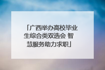 广西举办高校毕业生综合类双选会 智慧服务助力求职