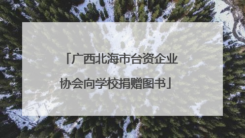 广西北海市台资企业协会向学校捐赠图书