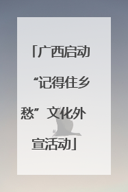 广西启动“记得住乡愁”文化外宣活动
