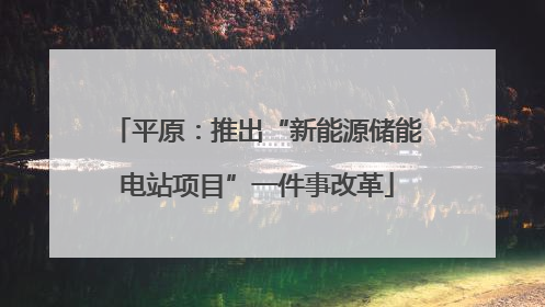 平原：推出“新能源储能电站项目”一件事改革