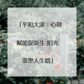 平和大溪：心理赋能促新生 阳光重塑人生路