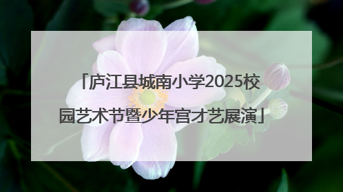 庐江县城南小学2025校园艺术节暨少年宫才艺展演