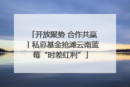 开放聚势 合作共赢丨私募基金抢滩云南蓝莓“时差红利”