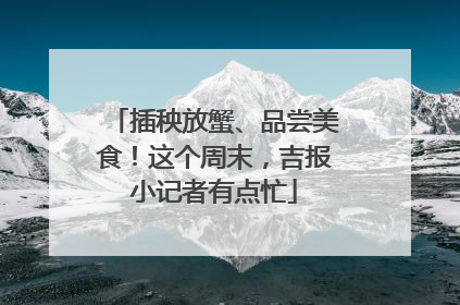 插秧放蟹、品尝美食！这个周末，吉报小记者有点忙