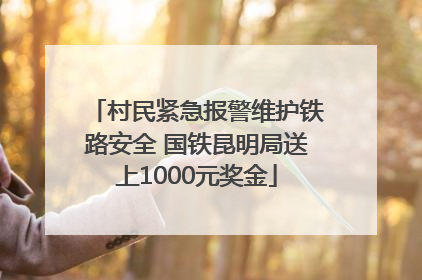村民紧急报警维护铁路安全 国铁昆明局送上1000元奖金