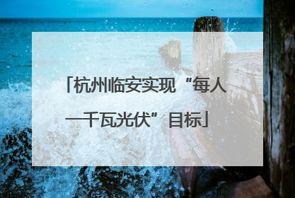 杭州临安实现“每人一千瓦光伏”目标