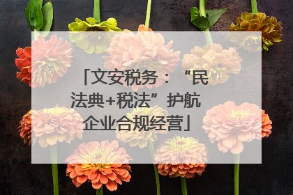 文安税务：“民法典+税法”护航企业合规经营