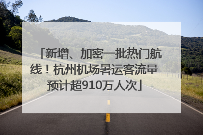 新增、加密一批热门航线！杭州机场暑运客流量预计超910万人次