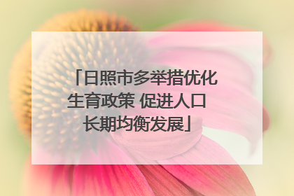 日照市多举措优化生育政策 促进人口长期均衡发展