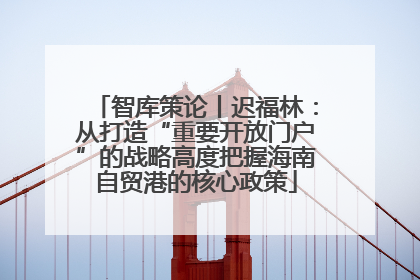 智库策论丨迟福林：从打造“重要开放门户”的战略高度把握海南自贸港的核心政策