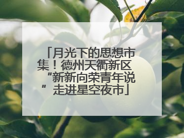 月光下的思想市集！德州天衢新区“新新向荣青年说”走进星空夜市