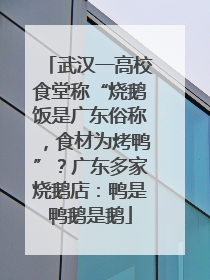 武汉一高校食堂称“烧鹅饭是广东俗称，食材为烤鸭”？广东多家烧鹅店：鸭是鸭鹅是鹅
