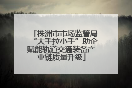 株洲市市场监管局“大手拉小手”助企赋能轨道交通装备产业链质量升级