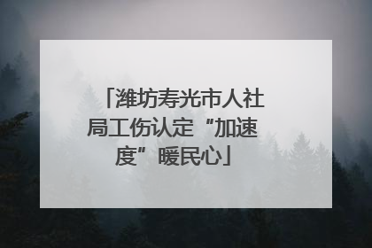 潍坊寿光市人社局工伤认定“加速度”暖民心