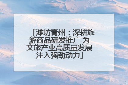 潍坊青州：深耕旅游商品研发推广 为文旅产业高质量发展注入强劲动力