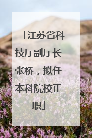江苏省科技厅副厅长张桥，拟任本科院校正职