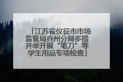 江苏省仪征市市场监管局真州分局多措并举开展“笔刀”等学生用品专项检查
