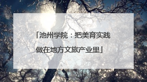 池州学院：把美育实践做在地方文旅产业里