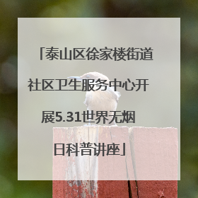 泰山区徐家楼街道社区卫生服务中心开展5.31世界无烟日科普讲座