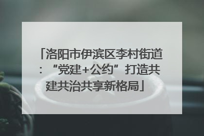 洛阳市伊滨区李村街道：“党建+公约”打造共建共治共享新格局