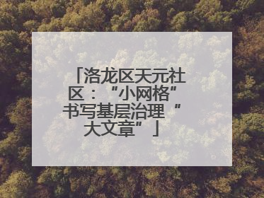 洛龙区天元社区：“小网格”书写基层治理“大文章”