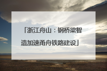 浙江舟山：钢桥梁智造加速甬舟铁路建设