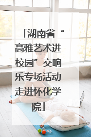 湖南省“高雅艺术进校园”交响乐专场活动走进怀化学院