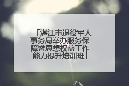 湛江市退役军人事务局举办服务保障暨思想权益工作能力提升培训班