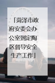 菏泽市政府安委会办公室到定陶区督导安全生产工作