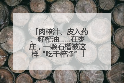 肉榨汁、皮入药、籽榨油……在枣庄，一颗石榴被这样“吃干榨净”