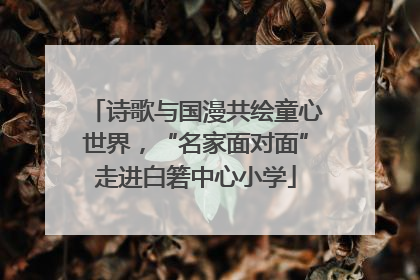 诗歌与国漫共绘童心世界，“名家面对面”走进白箬中心小学