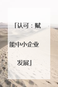 认可：赋能中小企业发展