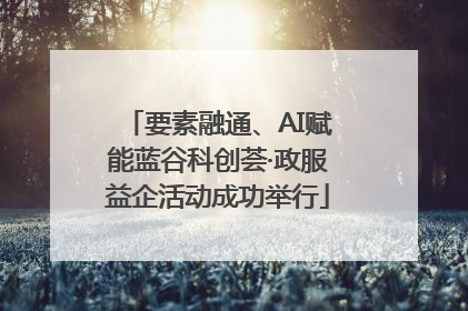 要素融通、AI赋能蓝谷科创荟·政服益企活动成功举行