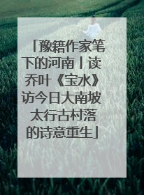 豫籍作家笔下的河南丨读乔叶《宝水》访今日大南坡 太行古村落的诗意重生