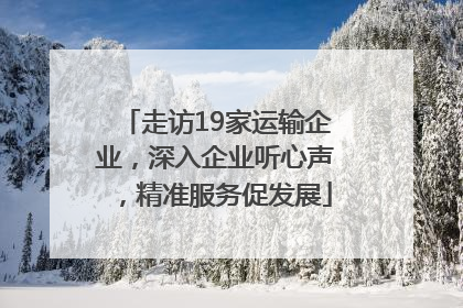 走访19家运输企业，深入企业听心声，精准服务促发展