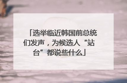 选举临近韩国前总统们发声，为候选人“站台”都说些什么