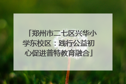 郑州市二七区兴华小学东校区：践行公益初心促进普特教育融合