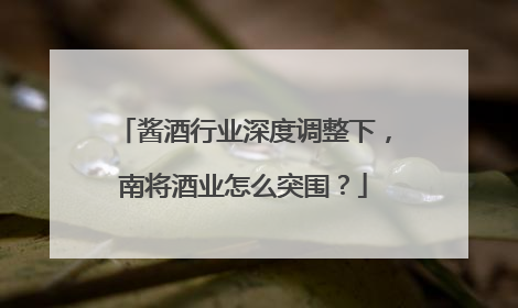 酱酒行业深度调整下，南将酒业怎么突围？