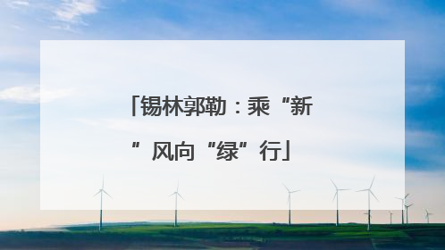 锡林郭勒：乘“新”风向“绿”行
