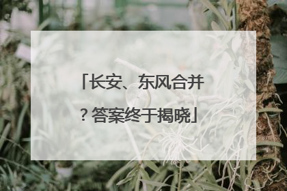 长安、东风合并？答案终于揭晓