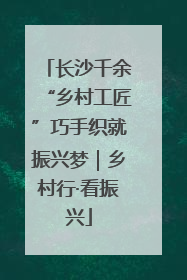 长沙千余“乡村工匠”巧手织就振兴梦｜乡村行·看振兴