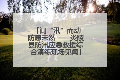 闻“汛”而动 防患未然——炎陵县防汛应急救援综合演练现场见闻