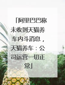 阿里巴巴称未收到天猫养车内斗消息，天猫养车：公司运营一切正常
