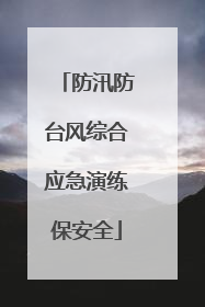 防汛防台风综合应急演练保安全