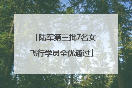 陆军第三批7名女飞行学员全优通过